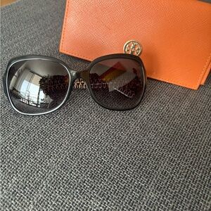 Tory Burch Black Sunglasses with Orange Case